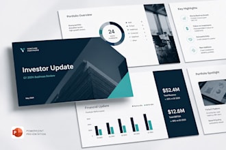 do investor update presentation, board presentation vc portfolio powerpoint