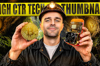 design juicy tech thumbnail for CTR boost
