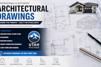 draw utah architectural floor plans elevations building details house foundation