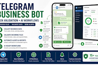 build a telegram business bot with data validation and ai workflows