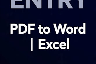 do fast accurate data entry from PDF image website to excel word