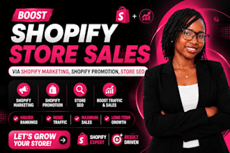 boost shopify store sales via shopify marketing, shopify promotion, store SEO