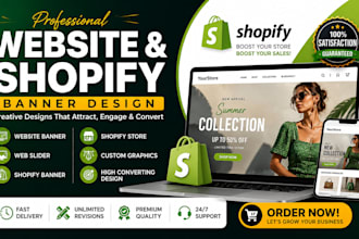 design website banner web slider shopify banner and shopify store