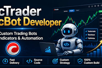 develop custom ctrader cbot, trading bot, indicator  algorithmic trading system
