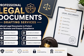 draft legal opinion, letter of intent, cookies policy, refund and privacy policy