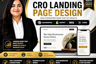 design cro landing page on squarespace, wix, shopify, canva,carrd website design