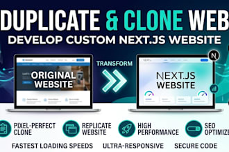 duplicate clone website and develop nextjs website