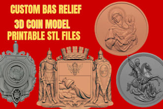 bas relief medallion printable 3d coin model challenge coin stl for 3d printing