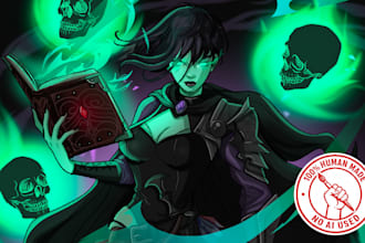 draw your custom dnd, wow, and rpg character illustration
