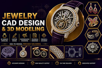 3d jewelry cad design for 3d printing, stl and manufacturing