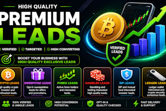 targeted sweepsta leads for CPA,crypto lead,bank leads,giveaway leads,sip leads