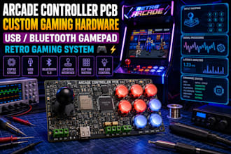 develop arcade game controller pcb with esp32, usb and gaming interface hardware