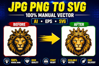 manually vectorize logo and convert jpg png to svg ai eps