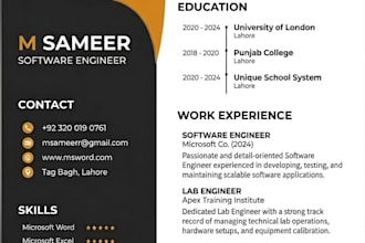 design professional CV, resume and format ms word documents
