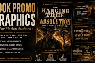 create book promo graphics and series visuals for authors