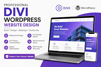 build, design, redesign wordpress website using divi website and divi builder