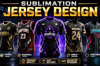 design custom sublimation basketball, esports, football jersey and team uniform