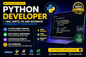 write custom python scripts and fix python bugs