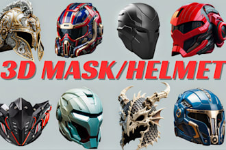 sculpt custom 3d wearable mask 3d helmet futuristic helmet anime cosplay mask