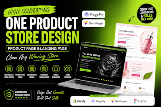 clone one product store design product page, landing page by pagefly, gempages