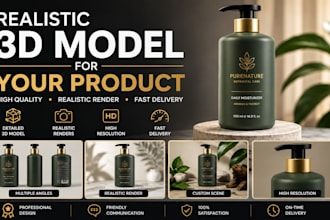 create a realistic 3d model for your product