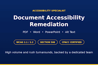 remediate PDF, word, and powerpoint plus create accessible alt text