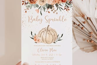 design canva baby shower invitation greeting card and baby sprinkle invitation