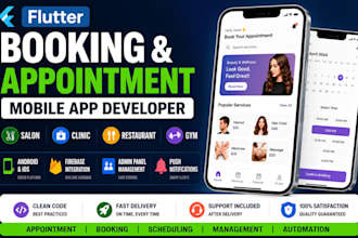 develop booking and appointment app for android and ios using flutter