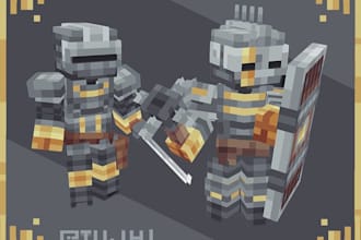 create minecraft blockbench model for custom mobs items and pixel art