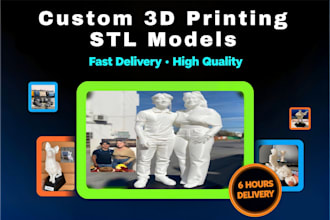 create custom 3d printable stl model for 3d printing in 6hrs
