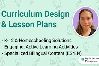 design professional curriculum, lesson plans, and educational content