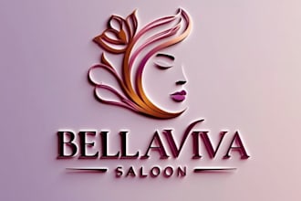 make hair extensions and beauty salon logo design