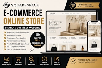 create squarespace ecommercestore, online store and business website