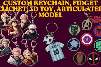 do custom keychain model 3d fidget clicker stl file 3mf for 3d printing