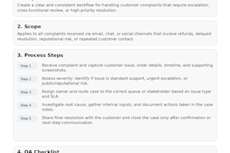 create sops, process maps and QA workflows for your business