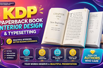 typeset and design your book interior for amazon kdp paperback