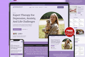 create therapy website, mental health, psychology, psychiatrist, yoga website