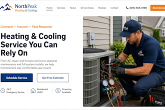 design wix hvac website heating cooling contractor service roofing website