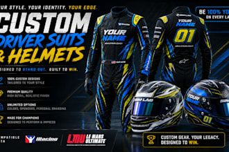 design custom driver suits and helmets for iracing and lmu