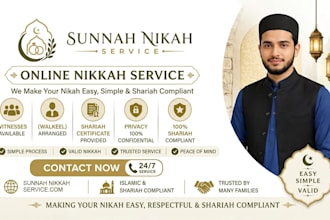 offer online nikah service with wakeel, witnesses and official certificate