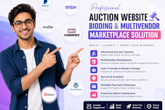 build auction website, bidding website, multivendor marketplace with bid system
