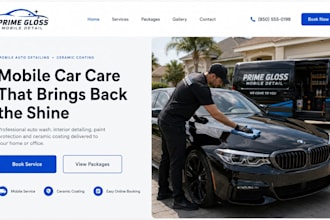 design wix auto detailing website mobile car wash ceramic coating car website