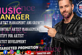 be your professional music manager for artist growth and promotion in the USA