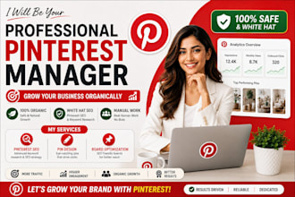 manage your pinterest account with SEO and high quality pins
