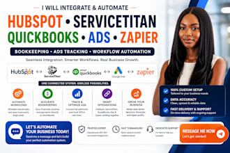 integrate hubspot service titan quickbook for bookkeeping ads zapier automation