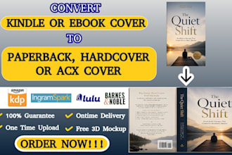 convert nonfiction and self help ebook cover to kdp paperback book cover design