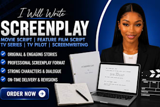 screenplay movie script feature film script, tv series, screenwriting, tv pilot