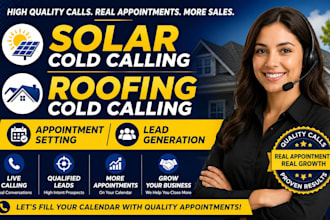 solar cold calling, roofing cold calling, appointment setting,lead generation