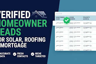 provide verified homeowner leads solar roofing and mortgage leads