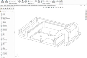 design injection molded plastic enclosure cad model for product manufacturing